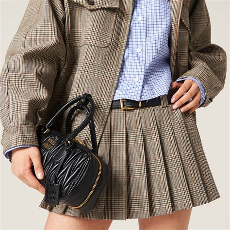 miu miu checkered to|Tobacco Prince Of Wales Check Skirt .